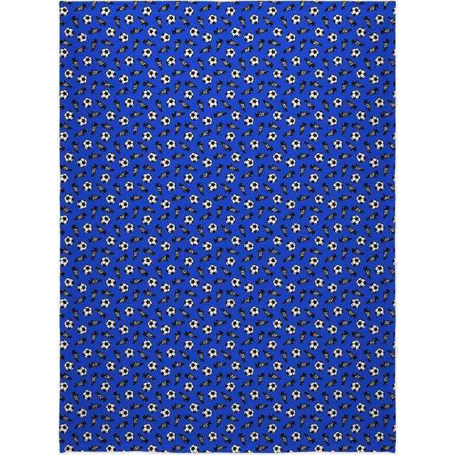 Fleece Photo Blankets: Soccer Balls and Cleats Blanket, Fleece, 60x80, Blue, Royal