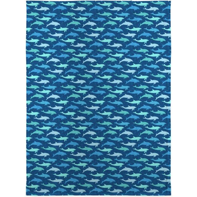 Fleece Photo Blankets: Dolphins Blanket, Fleece, 30x40, Bluebird