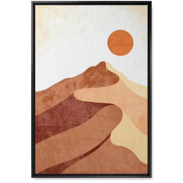 Framed Canvas Prints: Desert Landscape - Earthy Warm Tones, Black Frame, 20x30, Orange