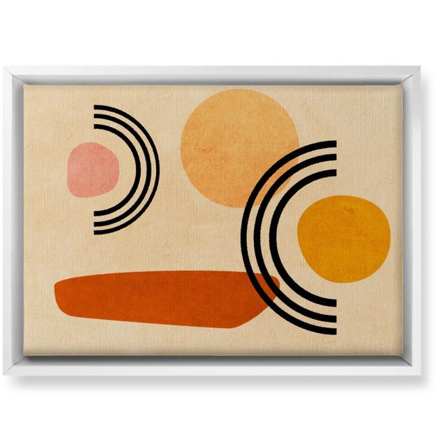 Framed Canvas Prints: Cups & Saucers Abstract, White Frame, 10x14, Orange, Creamsicle