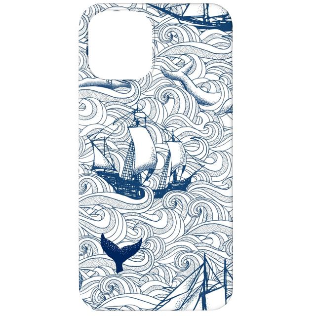 Custom iPhone 11 Cases: Vintage Nautical Journey, Silicone Liner Case, Matte Finish, Blue, True Blue