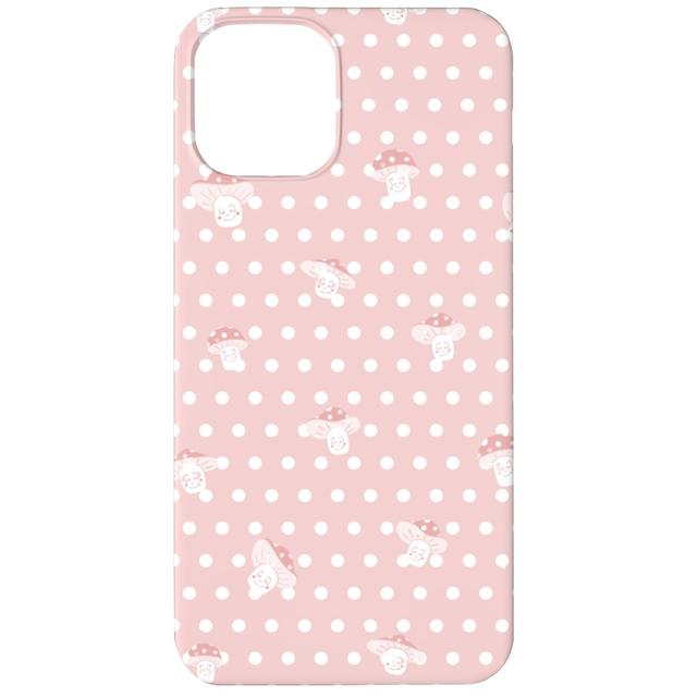 Custom iPhone 11 Cases: Mushroom and Dots - Pink, Slim Case, Matte Finish, Pink, Bright Pink