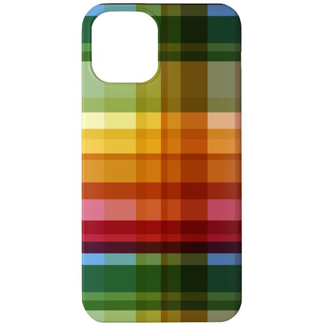 Custom iPhone 11 Cases: Gingham Rainbow Check, Slim Case, Matte Finish, Multicolor