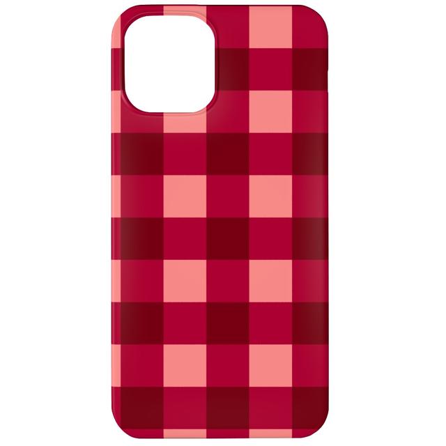 Custom iPhone 11 Cases: Gingham Check - Red and Pink, Slim Case, Matte Finish, Red