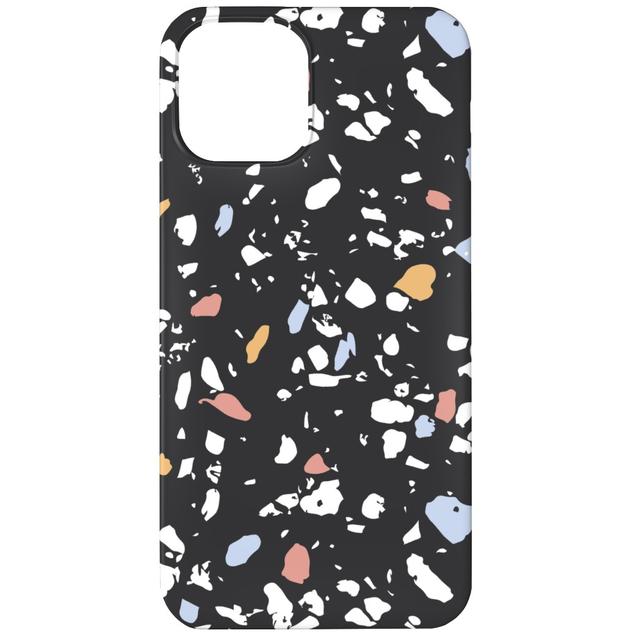 Custom iPhone 11 Cases: Terrazzo Print - Dark, Slim Case, Matte Finish, Black
