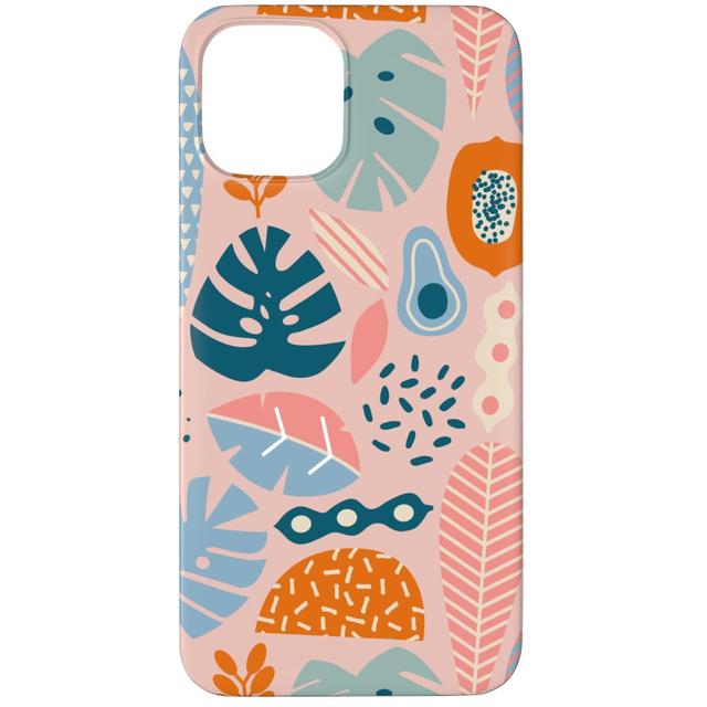 Custom iPhone 12 Pro Cases: Retro Tropical Pattern, Silicone Liner Case, Matte Finish, Multicolor, Alpaca