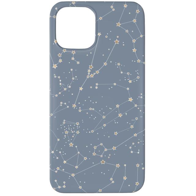 Custom iPhone 12 Pro Cases: Constellations - Grey With Gold Stars, Slim Case, Matte Finish, Gray