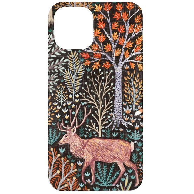 Custom iPhone 12 Cases: Rustic Fall Forest Animals - Multi, Slim Case, Matte Finish