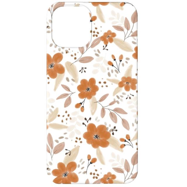 Custom iPhone 12 Cases: Florals in Fall, Slim Case, Matte Finish, Orange, Antique White