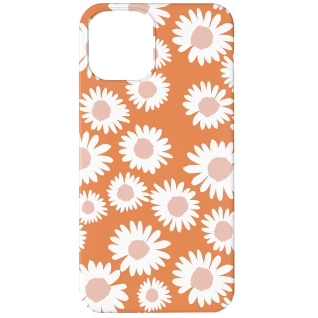 Custom iPhone 12 Cases: Boho Daisies - Flowers - Muted Orange and Blush, Slim Case, Matte Finish, Orange