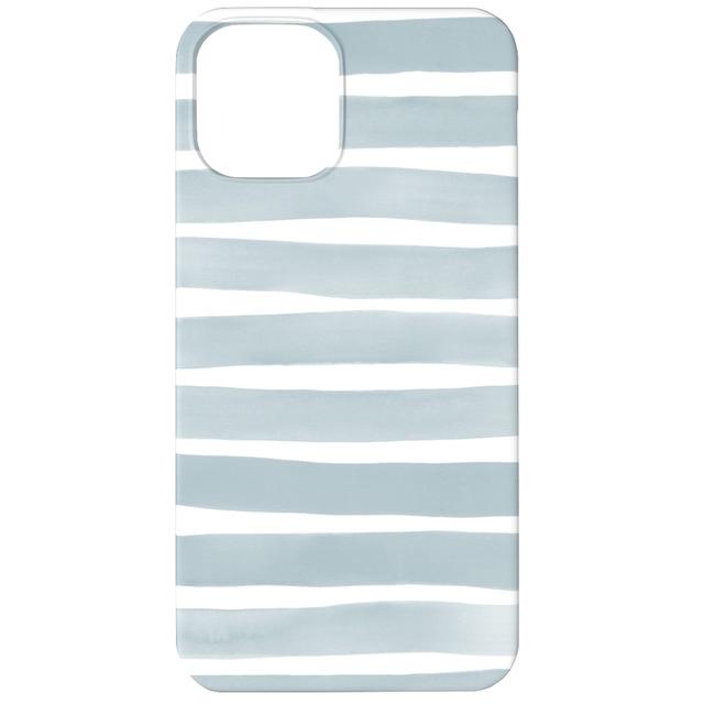 Custom iPhone 12 Cases: Imperfect Watercolor Stripes, Slim Case, Matte Finish, Blue, Smoke