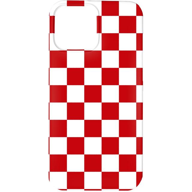 Custom iPhone 13 Pro Cases: Checkerboard - Red and White, Slim Case, Matte Finish, Red