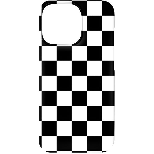 Custom iPhone 13 Cases: Checker - Black and White, Silicone Liner Case, Matte Finish, Black