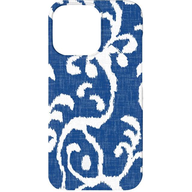Custom iPhone 13 Cases: Lucette Ikat - Navy, Silicone Liner Case, Matte Finish, Blue, True Blue