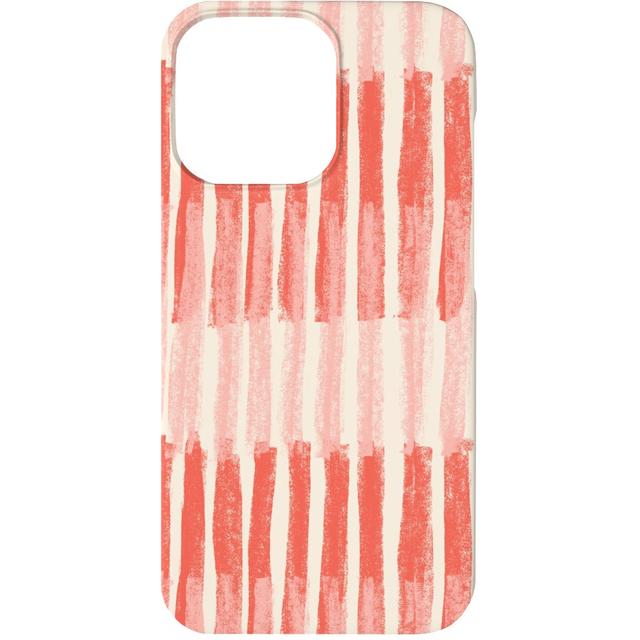Custom iPhone 13 Cases: Strips - Coral, Silicone Liner Case, Matte Finish, Pink, Bright Pink