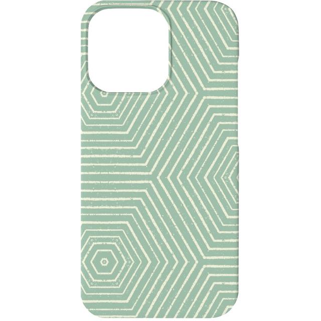 Custom iPhone 13 Cases: Concentric Hexagons, Silicone Liner Case, Matte Finish, Green, Aloe