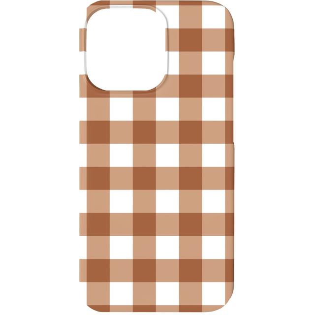 Custom iPhone 13 Cases: Gingham Plaid Check, Silicone Liner Case, Matte Finish, Brown, Toast