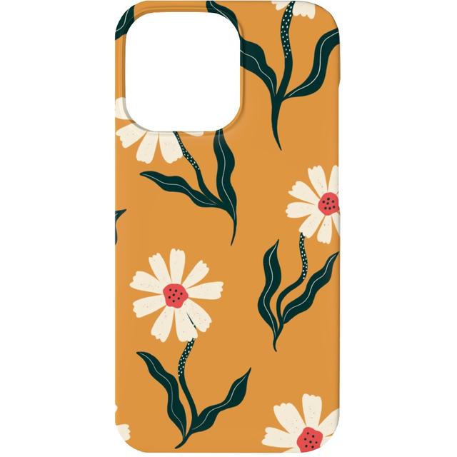 Custom iPhone 13 Cases: Flower Power - Orange, Slim Case, Matte Finish, Yellow, Classic Yellow