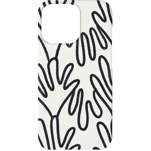 Custom iPhone 13 Cases: Wavy Lines - Black on White, Slim Case, Matte Finish, White