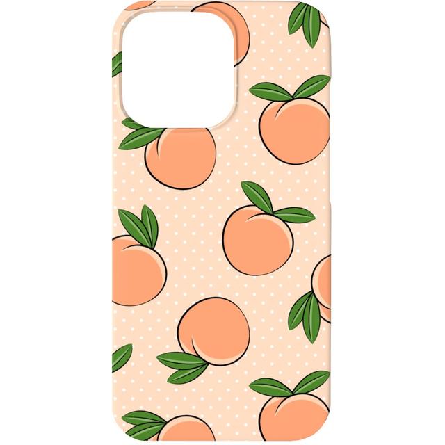 Custom iPhone 13 Cases: Peachy Polka Dots - Peach, Slim Case, Matte Finish, Orange