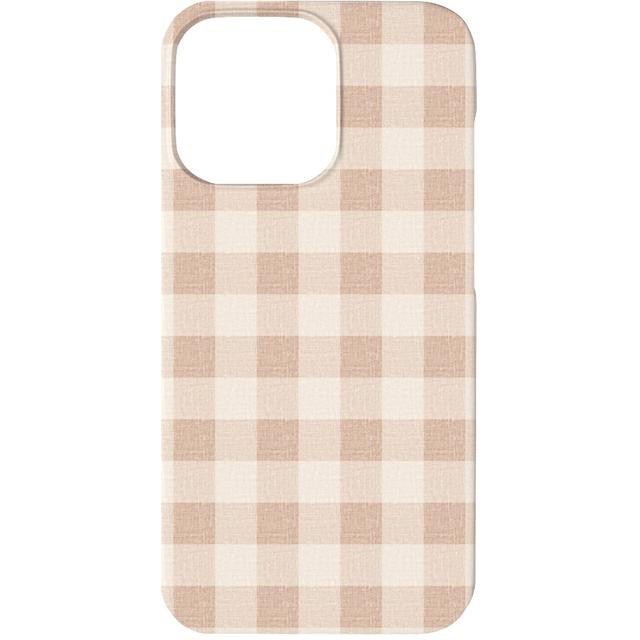 Custom iPhone 13 Cases: Gingham in Dusty Blush Pinks, Slim Case, Matte Finish, Pink, Bright Pink