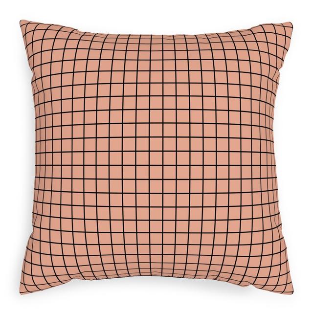 Woven Pillows: Square Grid, White, 20x20, Double Sided, Pink, Dusk Pink