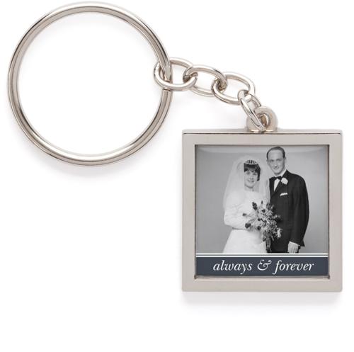 Pewter Key Rings: Together Always Script, Gray, charcoal
