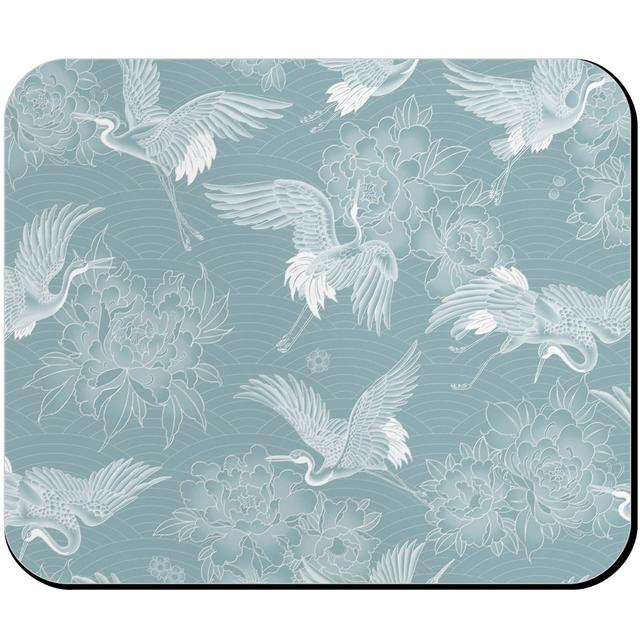 Custom Mouse Pads: Majestic Cranes - White on Blue, True Blue