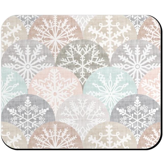 Mouse Pads: Winter Snowflake Scales - Neutral, Beige, Pearl