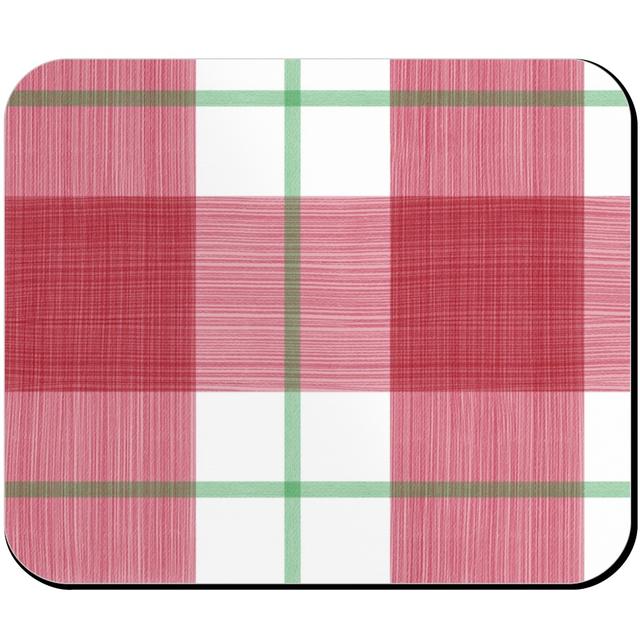 Custom Mouse Pads: Double Plaid, Red, Apple