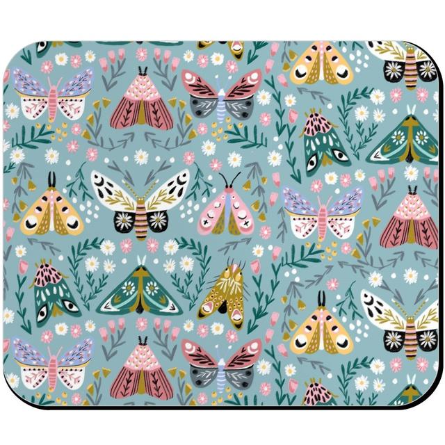 Custom Mouse Pads: Spring Floral and Butterflies - Blue, Multicolor