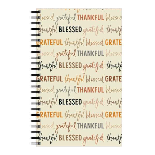 Personalized Notebooks: Grateful Thankful Blessed - Terracotta, 5x8, Beige, Pearl