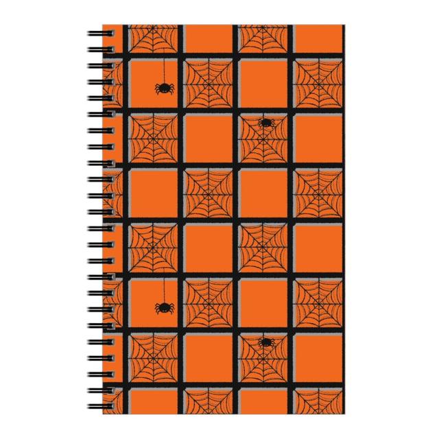 Personalized Notebooks: Orange Plaid Spider Webs, 5x8, Orange