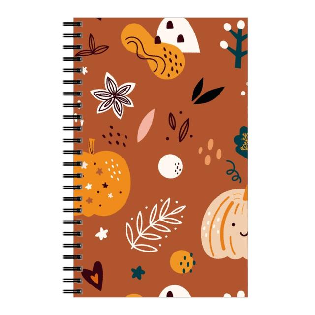 Personalized Notebooks: Autumn Pattern - Orange, 5x8, Orange