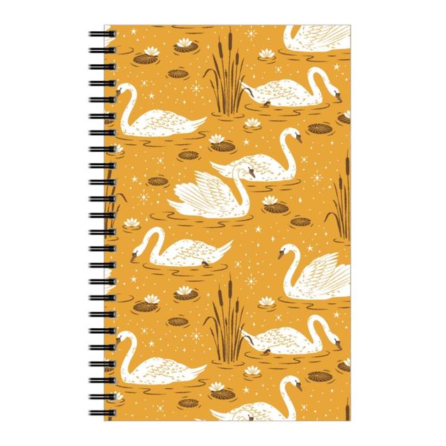Personalized Notebooks: Summer Swans, 5x8, Yellow, Mustard