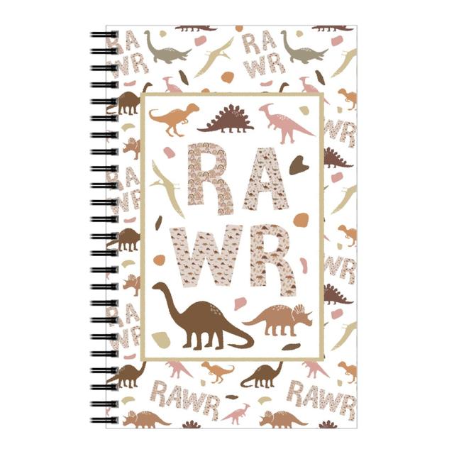 Personalized Notebooks: Rawr Dinosaurs - Neutral, 5x8, Multicolor