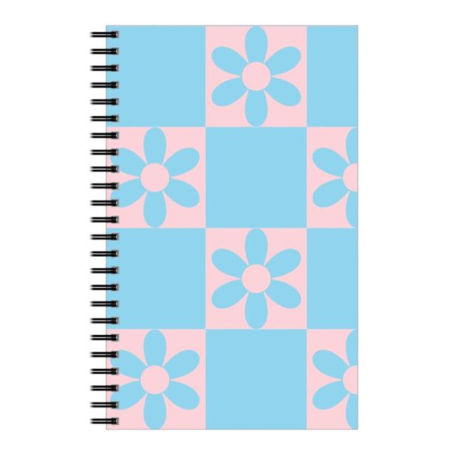 Personalized Notebooks: Daisy Checkerboard, 5x8, Blue, Polar