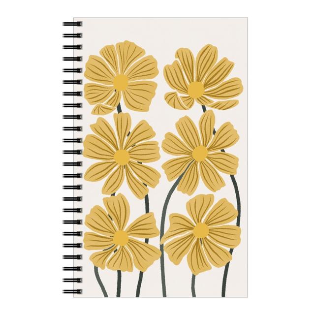 Personalized Notebooks: Botanical Cosmos Flowers, 5x8, Yellow, Golden