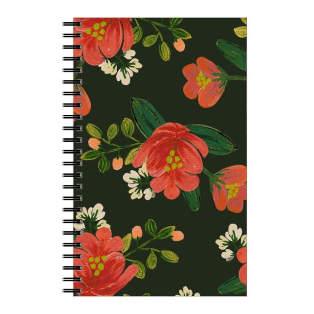 Personalized Notebooks: Holiday Floral, 5x8, Green, Classic Green
