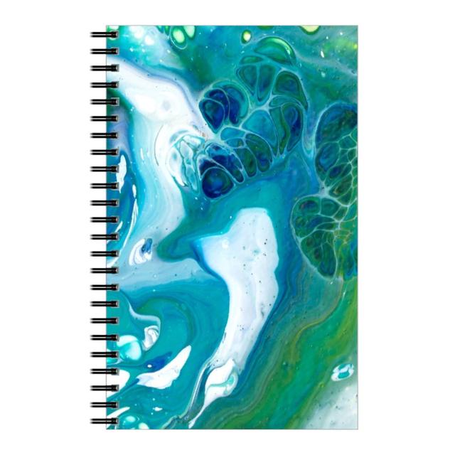 Personalized Notebooks: Acrylic Flow, 5x8, Green, Hurricane