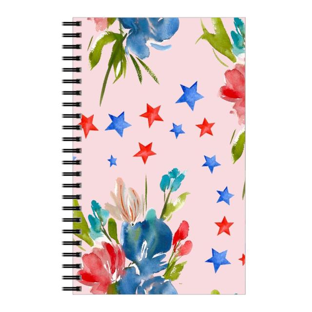 Personalized Notebooks: 4th of July Florals - Pink, 5x8, Pink, Bright Pink
