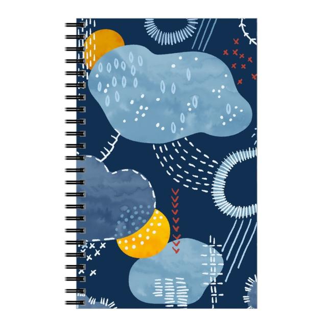 Personalized Notebooks: Shashiko Spring Clouds - Blue, 5x8, Blue, True Blue