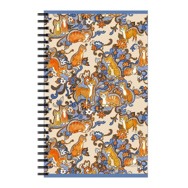 Personalized Notebooks: Boho Feline Frenzy, 5x8, Orange