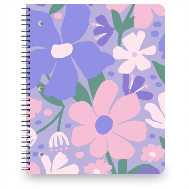 Personalized Notebooks: Blooming Garden on Lilac, 8.5x11, Purple
