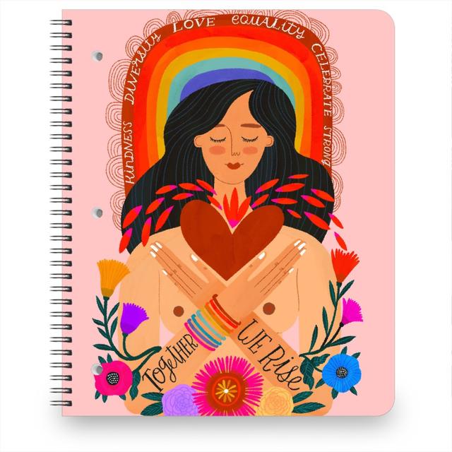 Personalized Notebooks: Together We Rise Rainbow Portrait, 8.5x11, Multicolor
