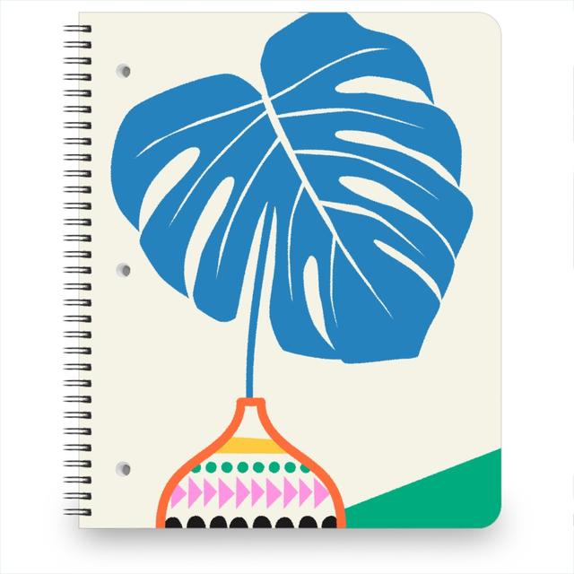 Personalized Notebooks: Monstera Leaf in Vase - Multi, 8.5x11