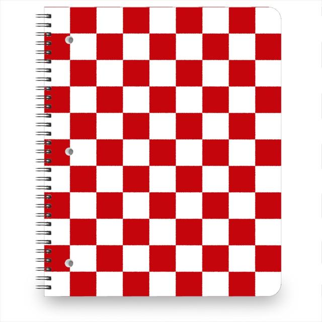 Personalized Notebooks: Checkerboard - Red and White, 8.5x11, Red