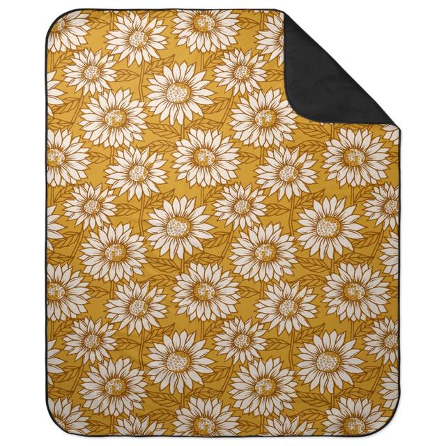 Picnic Blankets: Golden Sunflowers - Yellow, Classic Yellow