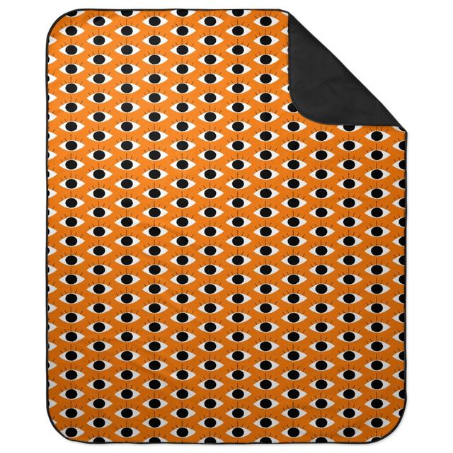 Picnic Blankets: Spooky Eye - Orange Picnic Blanket, Orange