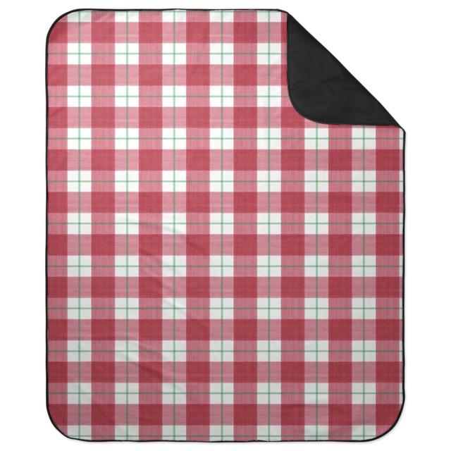 Picnic Blankets: Double Plaid Picnic Blanket, Red, Apple